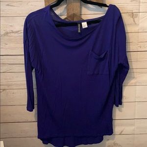 Blue 3/4 Inch Sleeve Tee